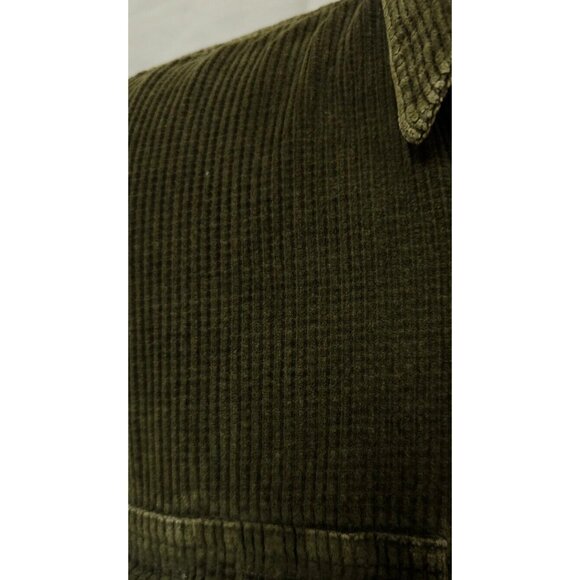 Vintage Siegfried Mens Large Green Corduroy Button Up Heavyweight Shirt Jacket - Picture 4 of 12